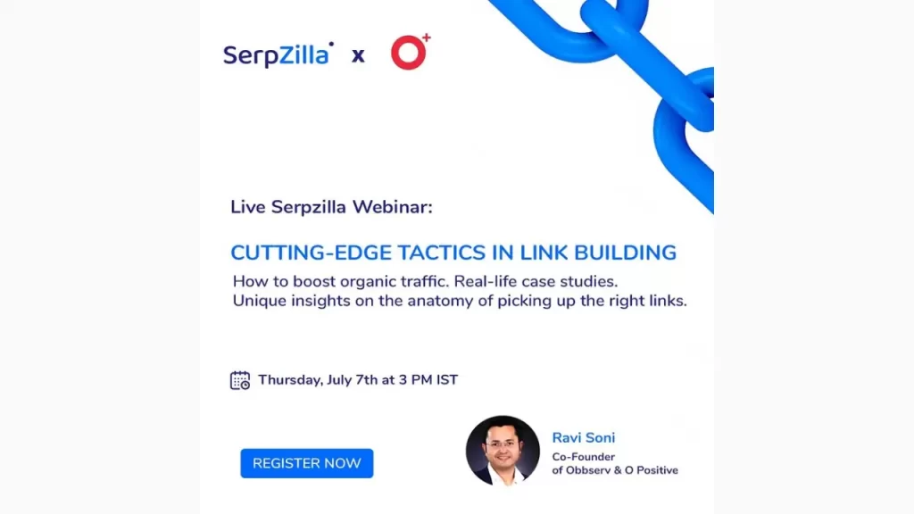 Image of link building webinar conducted by Serpzilla and Opositive
