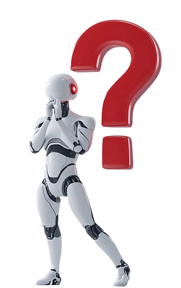 minimalist 3d figure sits pensively beside large red question mark symbolizing doubt 1